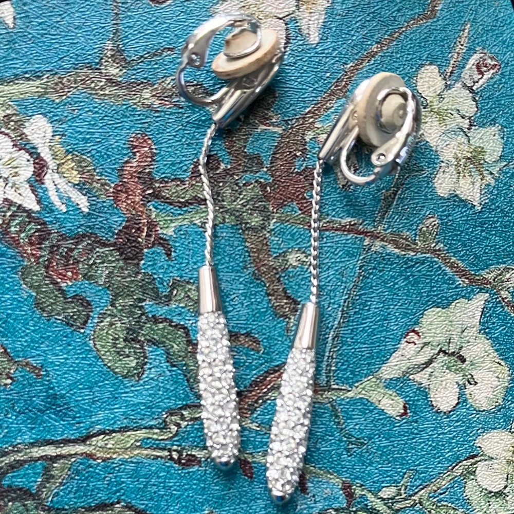 Swarovski Elegant Silver Drop Earrings